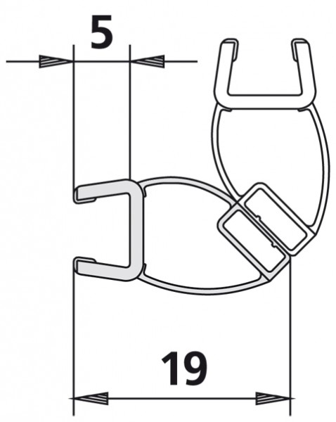 Kermi 1235 1x Magnetleiste, Länge: 2000 mm, 6025698