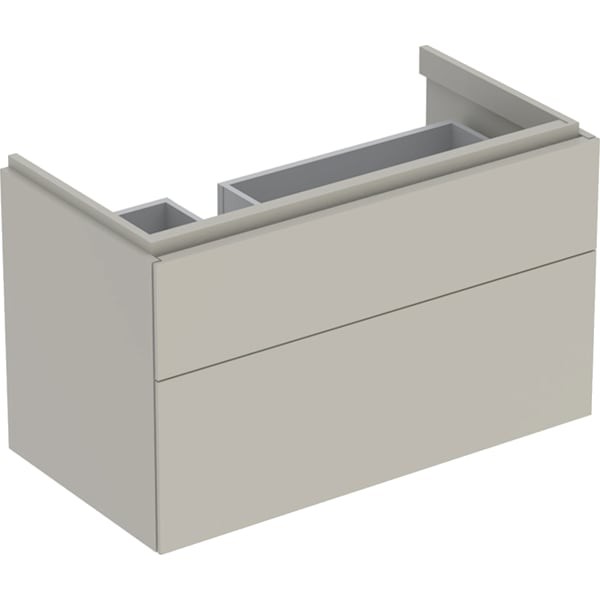 Geberit Xeno2 Unterschrank f. Waschtisch m. Ablagefläche rechts m. 2 Schubladen, 88x53x46,2cm, greig