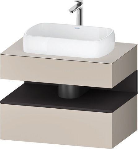 Duravit Qatego Konsolenwaschtischunterbau wandhängend Taupe Matt 800x550x600 mm - QA4730080910000