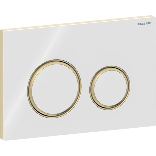 Geberit Betätigungsplatte Sigma21, für 2-Mengen-Spülung Messing, weiss, 115652SI1