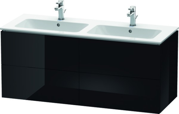 Duravit L-Cube Waschtischunterbau wandhängend Schwarz Hochglanz 1290x481x550 mm - LC625904040