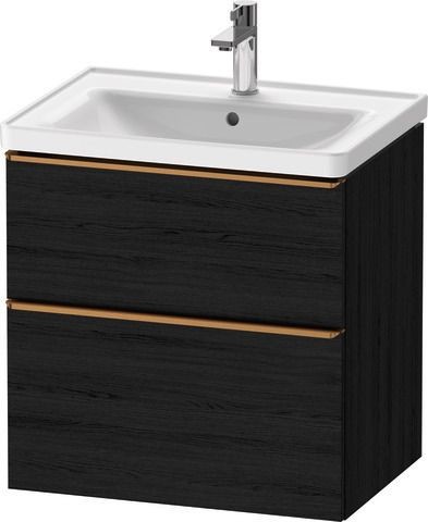 Duravit D-Neo Waschtischunterbau wandhängend Eiche Schwarz Matt 634x452x625 mm - DE4354004160000