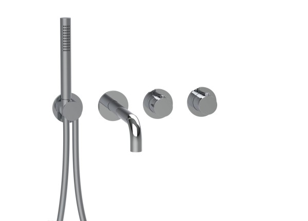 Herzbach MODUL7 Thermostat-Farbset 2 Verbraucher mit Auslauf Chrom, 70.702011.1.01