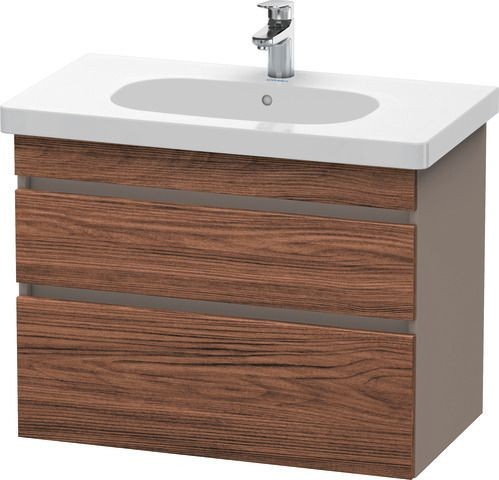 Duravit DuraStyle Waschtischunterbau wandhängend Nussbaum dunkel & Basalt Matt 800x453x610 mm - DS64