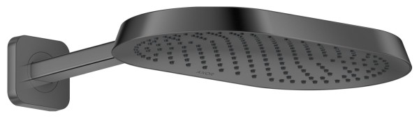 Hansgrohe AXOR ShowerSphere Kopfbrause 370/220 1jet EcoSmart mit Brausearm, Polished Black Chrome, 3