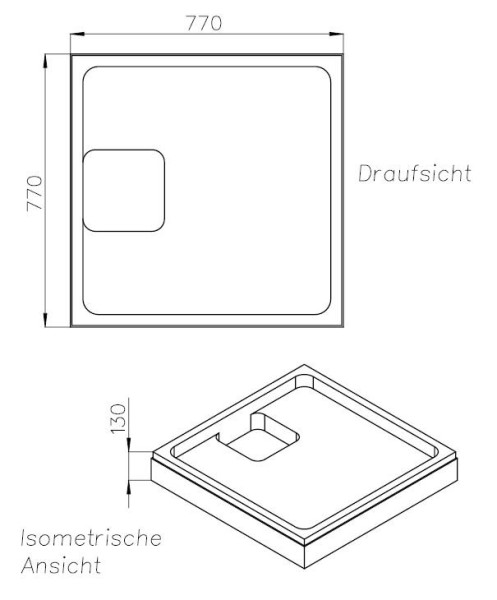 Neuesbad Wannenträger für Kaldewei Cayonoplan 800x800x18