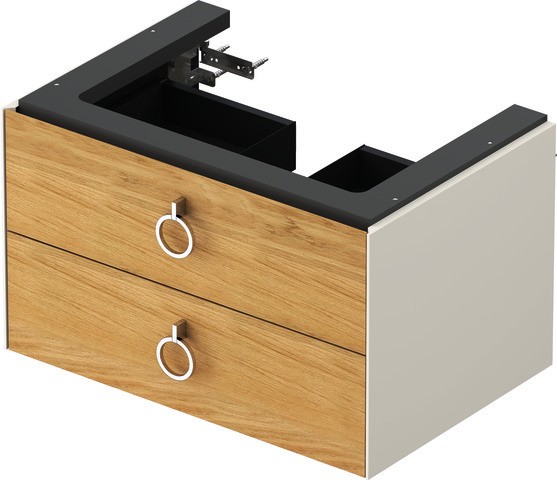 Duravit White Tulip Waschtischunterbau wandhängend Natur Eiche & Nordic Weiß Matt & Seidenmatt 684x4
