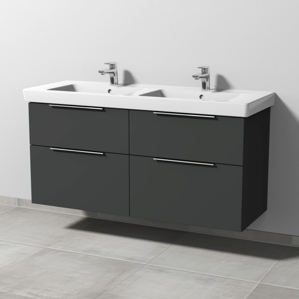 Sanipa 3way Waschtischunterbau zu Villeroy & Boch Subway 2.0 Waschtisch mit 4 Auszügen, Graphit-Matt