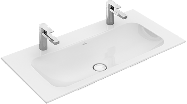 Villeroy & Boch Schrankwaschtisch Finion 4164A1 1000x500mm, 2HL. ohne Überlauf Pure Black cplus