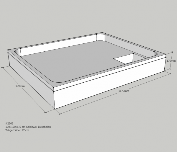 Neuesbad Wannenträger für Kaldewei Duschplan 100x120x6,5