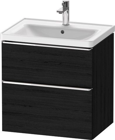 Duravit D-Neo Waschtischunterbau wandhängend Eiche Schwarz Matt 634x452x625 mm - DE4354010160000