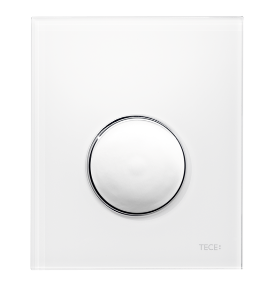 Tece loop Urinal-Betätigungsplatte Kst. mit Kart. weiß glzd., Taste Chrom glzd., 9242627