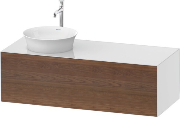Duravit White Tulip Konsolenwaschtischunterbau wandhängend Amerikanischer Nussbaum & Weiß Matt & Hoc