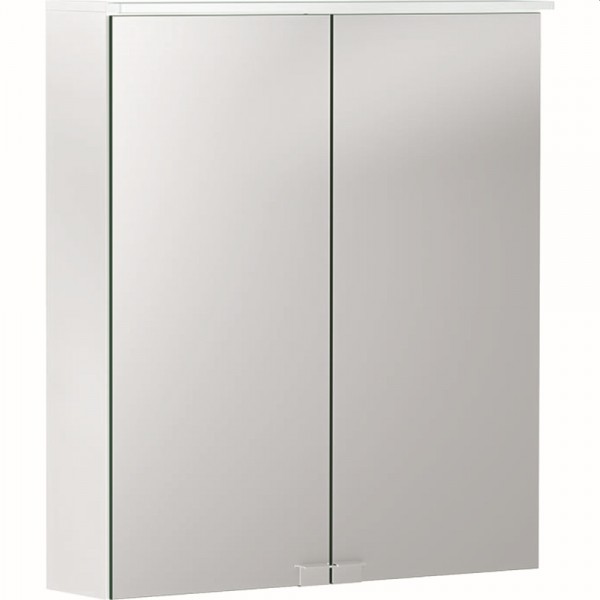 Geberit Option Basic Spiegelschrank m. Beleuchtung, zwei Türen, 60x67,5x14cm, 500273001