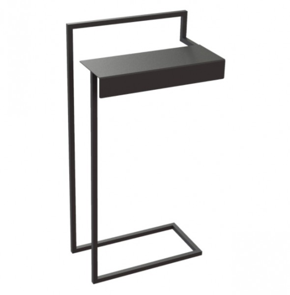 Neuesbad Serie 10 Black doppelter Handtuchständer mit Ablage, schwarz matt, Material Edelstahl