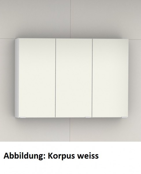 Artiqua Variabler Spiegelschrank , Weiß Hochglanz Touch, 070-SEV-3-125