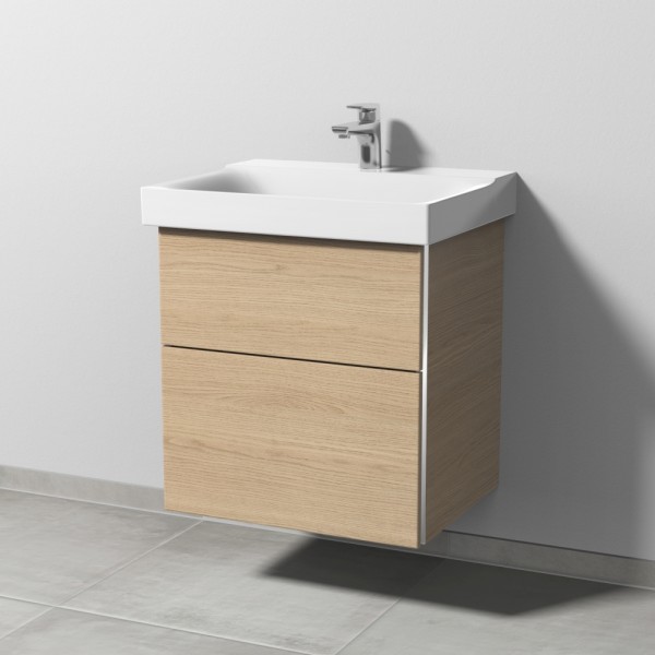 Sanipa 3way Waschtischunterbau zu Geberit Xeno2 Waschtisch mit 2 Auszügen, Eiche-Nordic