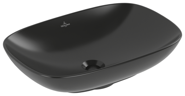 Villeroy & Boch Aufsatzwaschbecken Loop&Friends 560x 380mm, ohne Überlauf Pure Black cplus