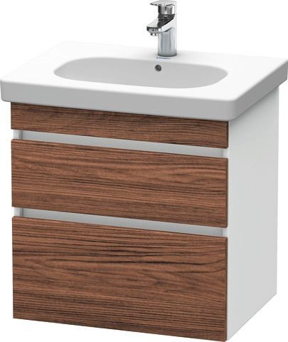 Duravit DuraStyle Waschtischunterbau wandhängend Nussbaum dunkel & Weiß Matt 600x453x610 mm - DS6483