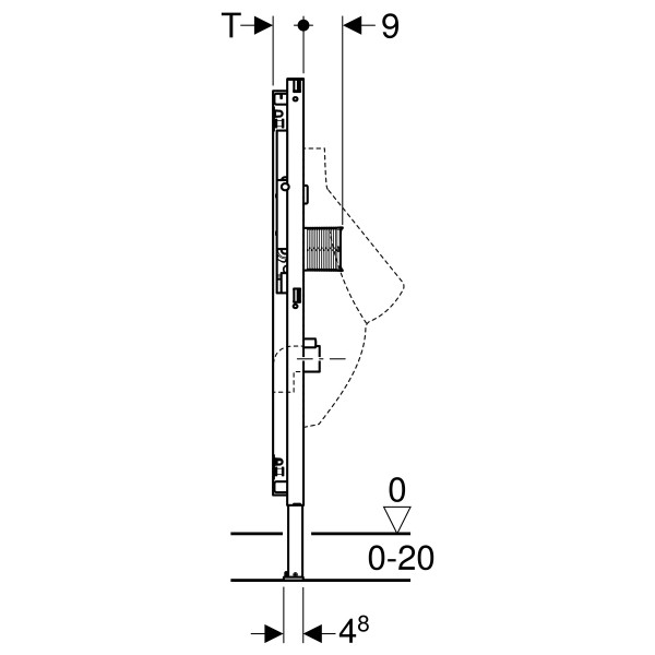 Geberit Duofix Urinal 112-130cm für verdeckte Urinalsteuerung (VS)