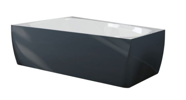 Hoesch Badewanne iSensi Trap 1800x1200 Monolith li. Überlaufschlitz, BiColor Weiß-Grau, 3963.112
