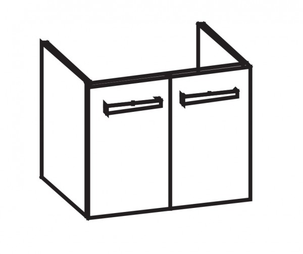 Artiqua 413 Waschtischunterschrank für 4U 123480, Oxid Hellgrau quer, 413-WU2T-K25-7183-721