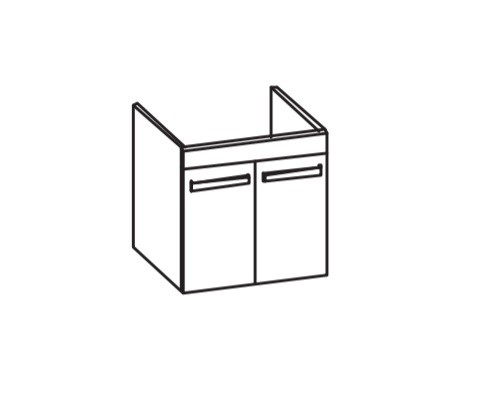 Artiqua 411 Waschtischunterschrank für 2nd Floor 049160, Oxid Hellgrau quer, 411-WU2T-D01-7183-721