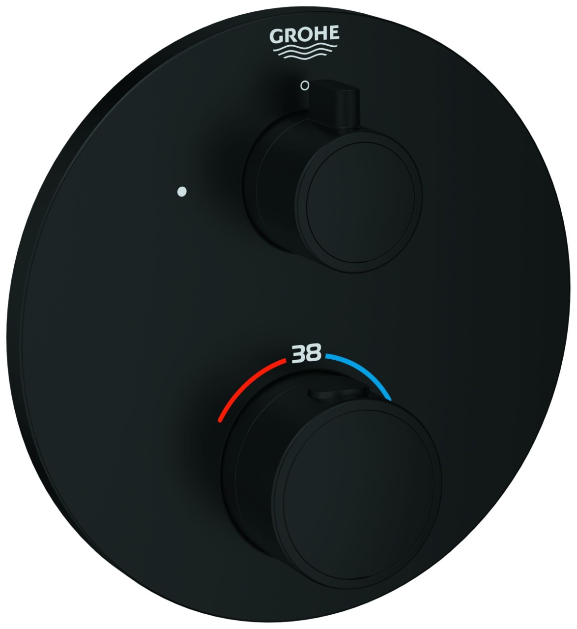 GROHE Thermostat-Brausearmatur Grohtherm 102212 1 Abgänge FMS für 35604 rund matt black, 1022122430 1022122430