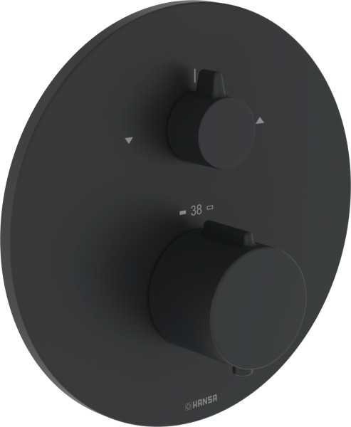 Hansa FM-Set f. zwei Abgänge HANSAEASYTHERM, 8862 Rosette rund Matt-Schwarz, 8862924533