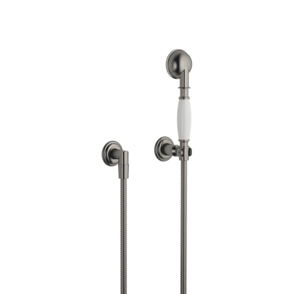 Dornbracht Schlauchbrausegarnitur mit Einzelrosetten MADISON 27803361 Dark Platinum gebürstet(DF red