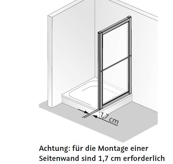 HSK Favorit Seitenwand zur Drehpunkttür, Gleittür, Falttür und Klapptür