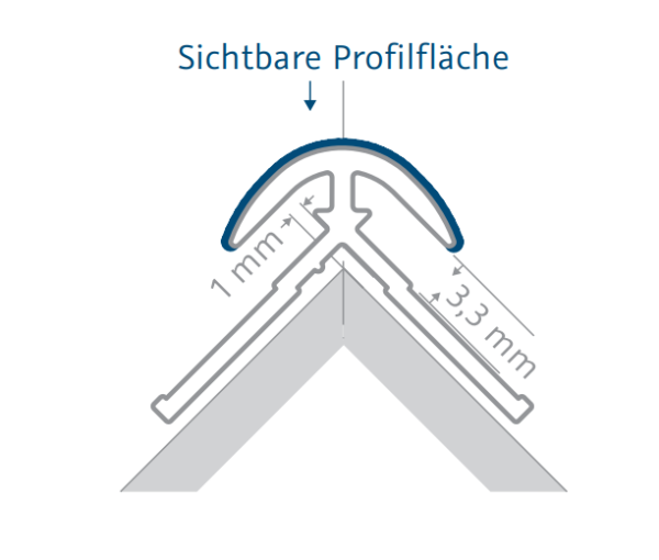 HSK Eckprofil, außen, rund ca. 23 × 23 x 2550 mm, chromoptik, 930001-41