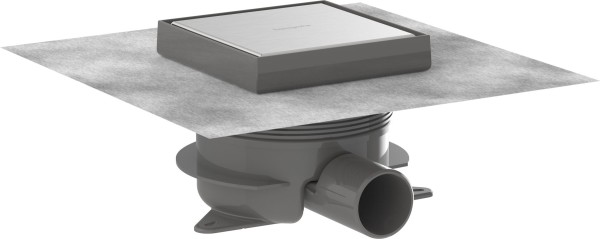 Hansgrohe Komplettset Punkt.RainDrain Spot Plus 150x150 mm m.höhenv.Rah.rücks.befl. edelstahl gebürs