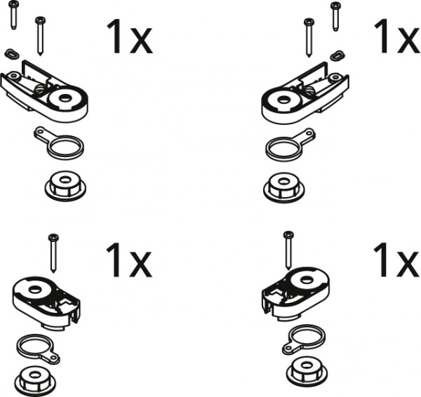 Kermi EBAT021 Set Lager oben, silber hochglanz, 2533998