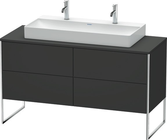 Duravit XSquare Konsolenwaschtischunterbau bodenstehend Graphit Supermatt 1400x548x778 mm - XS4925M8