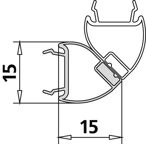 Kermi 4603 1x Dichtleiste 4719 22 L, Länge: 1963 mm, 2534926