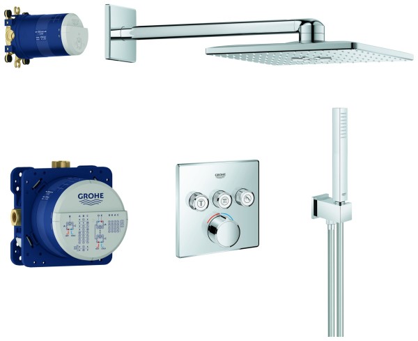 Grohe UP-Duschsystem SmartControl Mischer 34712 eckig 3 ASV chrom, 34712000