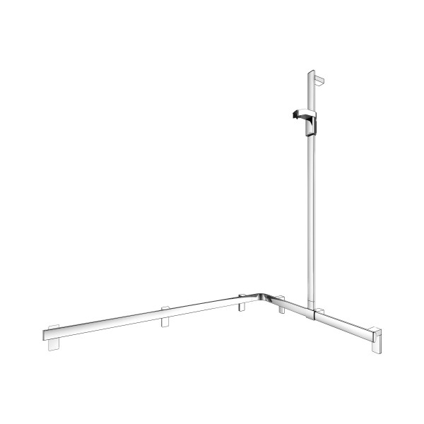 KEUCO AXESS Eck-Duschhandlauf 90° mit Brausestange, Metall, B: 85 H: 130,1 T: 115 cm, 35015010301