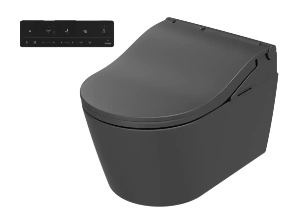 TOTO WASHLET® RW Dusch-WC matt Schwarz, Dusch-WC, mit Fernbedienung, EWATER+, TCF801EBG#MBL