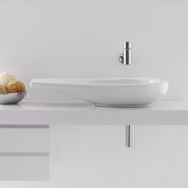 LAUFEN Waschtisch Il Bagno Alessi One 900x500, weiß mit LCC , Ablage links, 81497.6, 8149764001091