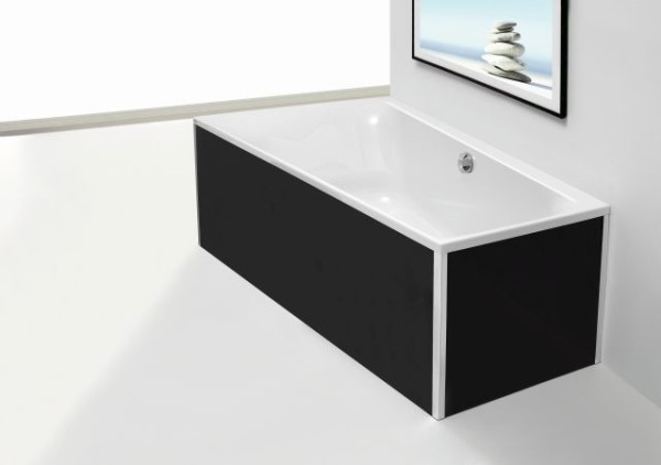 Hoesch Glasverkleidung Schwarz Vorwand Badewanne Rechteck 1700x800