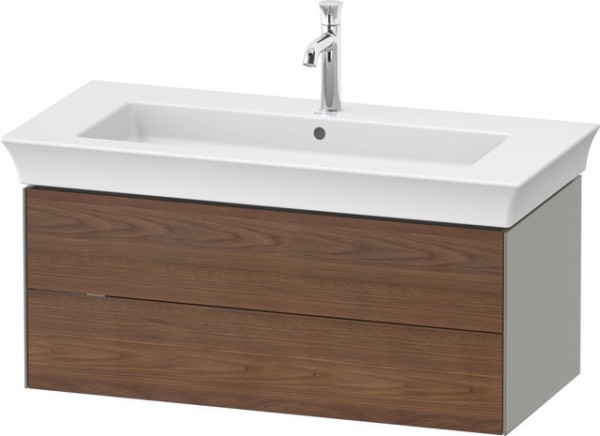 Duravit White Tulip Waschtischunterbau wandhängend Amerikanischer Nussbaum & Stein Grau Matt & Seide
