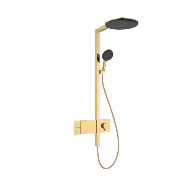 Hansgrohe Showerpipe Raindance Alive S 300 1jet mit Thermostat polished gold optic , 24582990