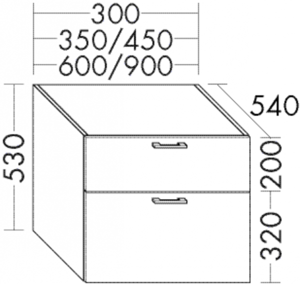 Burgbad Unterschrank Sys30 PG1 Aqua 520x300x540 Basaltgrau Matt, WVIS030F1720