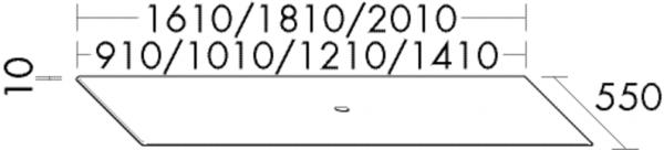 Burgbad Konsolenplatte Glas Glas Matt 10x1610x550 Lichtgrau Matt, APCM160A0126