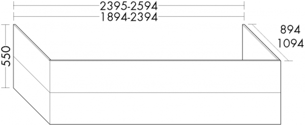 Burgbad Wannenverkleidung Anthrazit Hochglanz, SEVO250F0091F0782