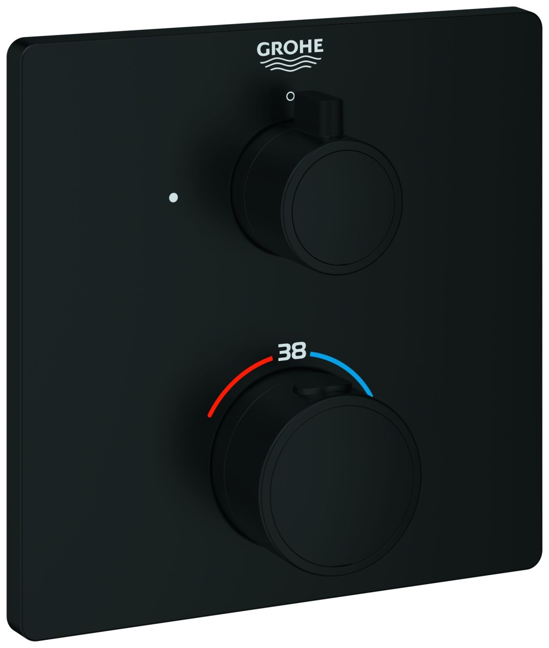 GROHE Thermostat-Brausearmatur Grohtherm 102215 1 Abg. FMS für 35604 eckig matt black, 1022152430 1022152430