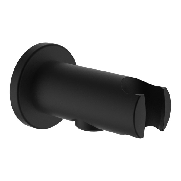 LAUFEN Anschlussbogen twin für Handbrause, mit festem Halter, PVD Titanschwarz matt, Ausladung 77mm,