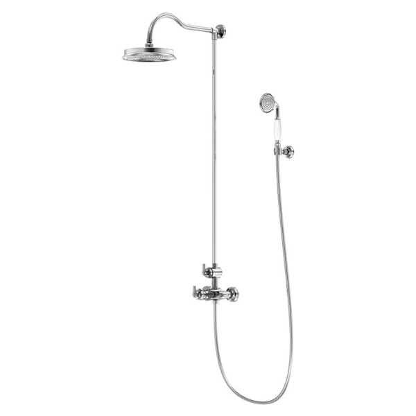 Steinberg Serie 350 Brauseset, komplett mit Thermostatarmatur, mit Regenbrause und Handbrause, chrom