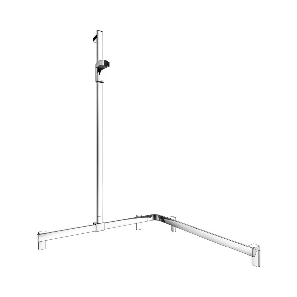 KEUCO AXESS Eck-Duschhandlauf 90° mit Brausestange, Metall, B: 85 H: 130,1 T: 85 cm, 35015010102
